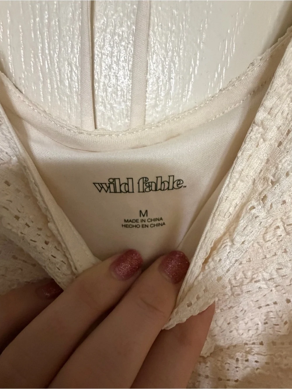 wild fable Cream Textured Long-Sleeve Shift Dress